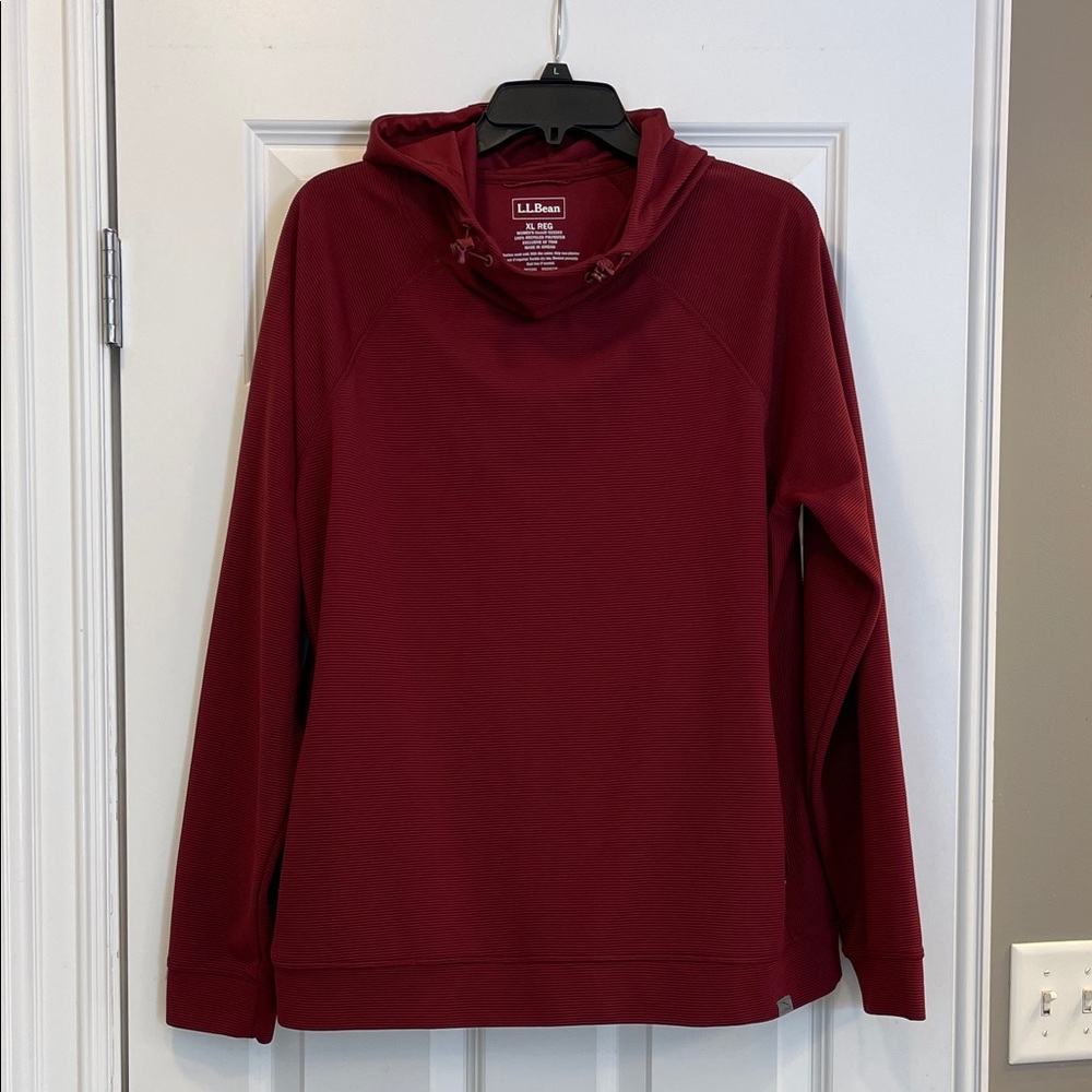 L.L. Bean Women's Deep Red Cowl Neck Sweater